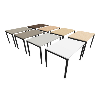 Nova H Schreibtisch Gestell schwarz - Tischplatte  Eichendekor gebleicht - 1200x800mm Farbpalette von der Seite - 6024293