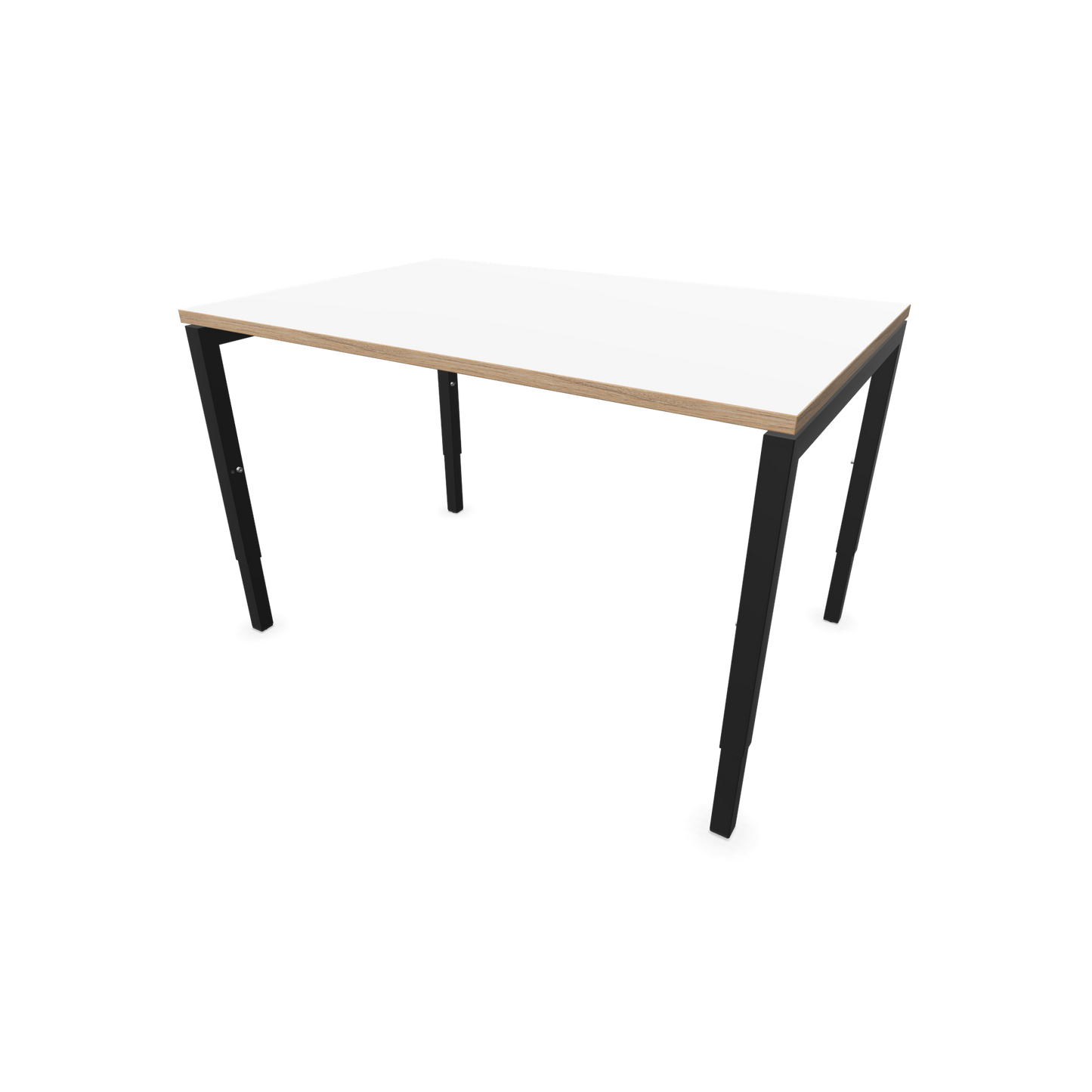 Narbutas Nova H Schreibtisch Gestell schwarz - Tischplatte Weiss mit Holzkante - 1200x800mm - 6024299