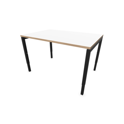 Narbutas Nova H Schreibtisch Gestell schwarz - Tischplatte Weiss mit Holzkante - 1200x800mm - 6024299