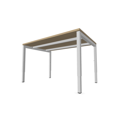 Nova H Schreibtisch Gestell weiss - Tischplatte  Eichendekor gebleicht - 1200x800mm Ansich von unten - 6024302