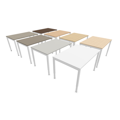 Nova H Schreibtisch Gestell weiss - Tischplatte  Eichendekor gebleicht - 1200x800mm Farbpalette von der Seite - 6024302