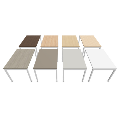 Nova H Schreibtisch Gestell weiss - Tischplatte  Eichendekor gebleicht - 1200x800mm Farbpalette von seitlich von oben - 6024302
