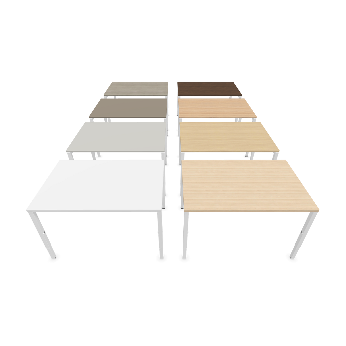Nova H Schreibtisch Gestell weiss - Tischplatte  Eichendekor gebleicht - 1200x800mm Farbpalette frontal - 6024302