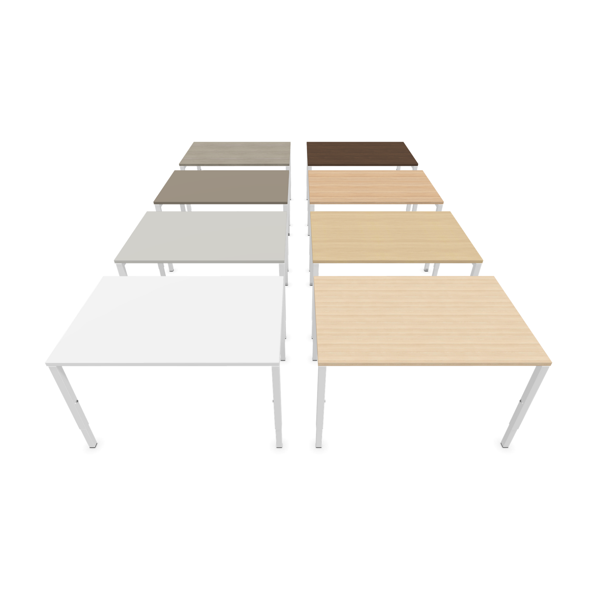 Nova H Schreibtisch Gestell weiss - Tischplatte  Eichendekor gebleicht - 1200x800mm Farbpalette frontal - 6024302