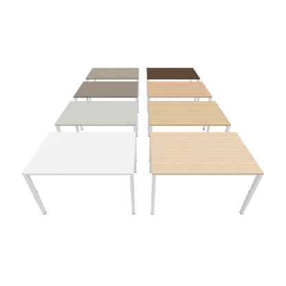 Nova H Schreibtisch Gestell weiss - Tischplatte  Eichendekor gebleicht - 1200x800mm Farbpalette frontal - 6024302