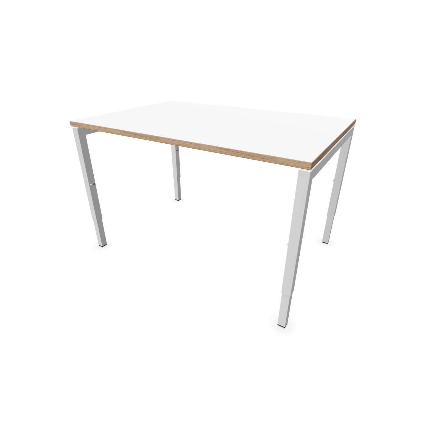 Narbutas Nova H Schreibtisch Gestell weiss - Tischplatte Weiss mit Holzkante - 1200x800mm - 6024308