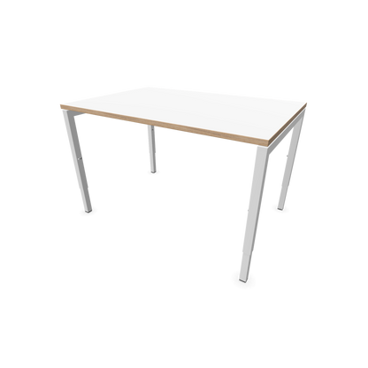 Narbutas Nova H Schreibtisch Gestell weiss - Tischplatte Weiss mit Holzkante - 1200x800mm - 6024308