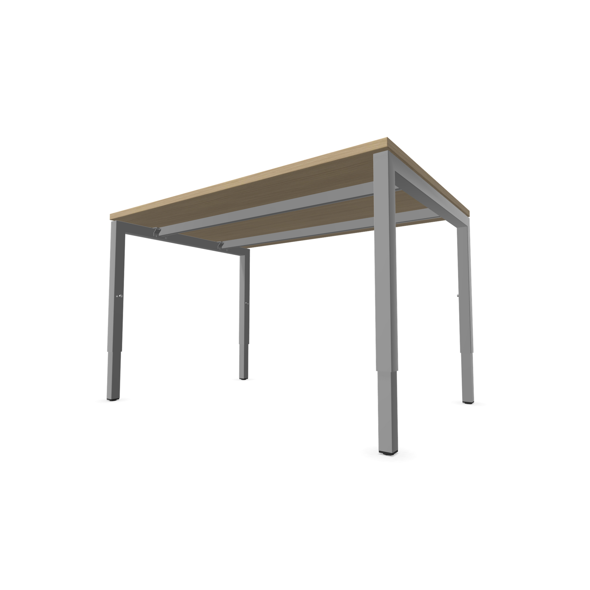 Nova H Schreibtisch Gestell silbergrau - Tischplatte  Eichendekor gebleicht - 1200x800mm Ansich von unten - 6024311