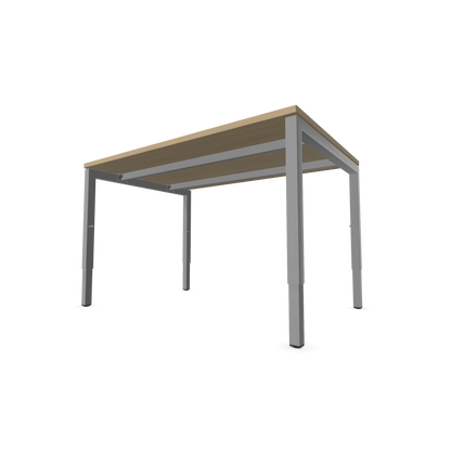 Nova H Schreibtisch Gestell silbergrau - Tischplatte  Eichendekor gebleicht - 1200x800mm Ansich von unten - 6024311