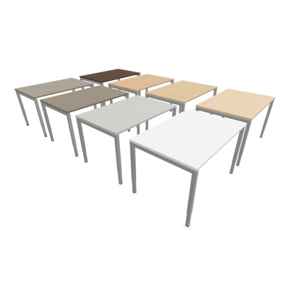 Nova H Schreibtisch Gestell silbergrau - Tischplatte  Eichendekor gebleicht - 1200x800mm Farbpalette von der Seite - 6024311