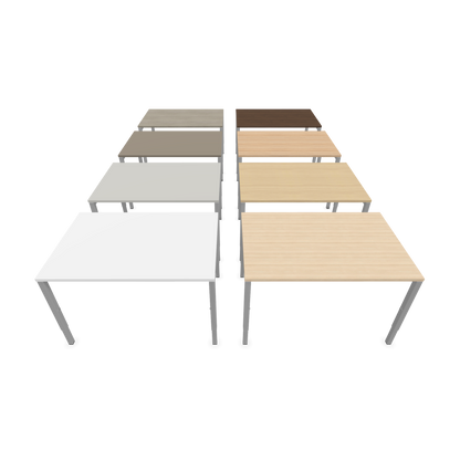 Nova H Schreibtisch Gestell silbergrau - Tischplatte  Eichendekor gebleicht - 1200x800mm Farbpalette frontal - 6024311