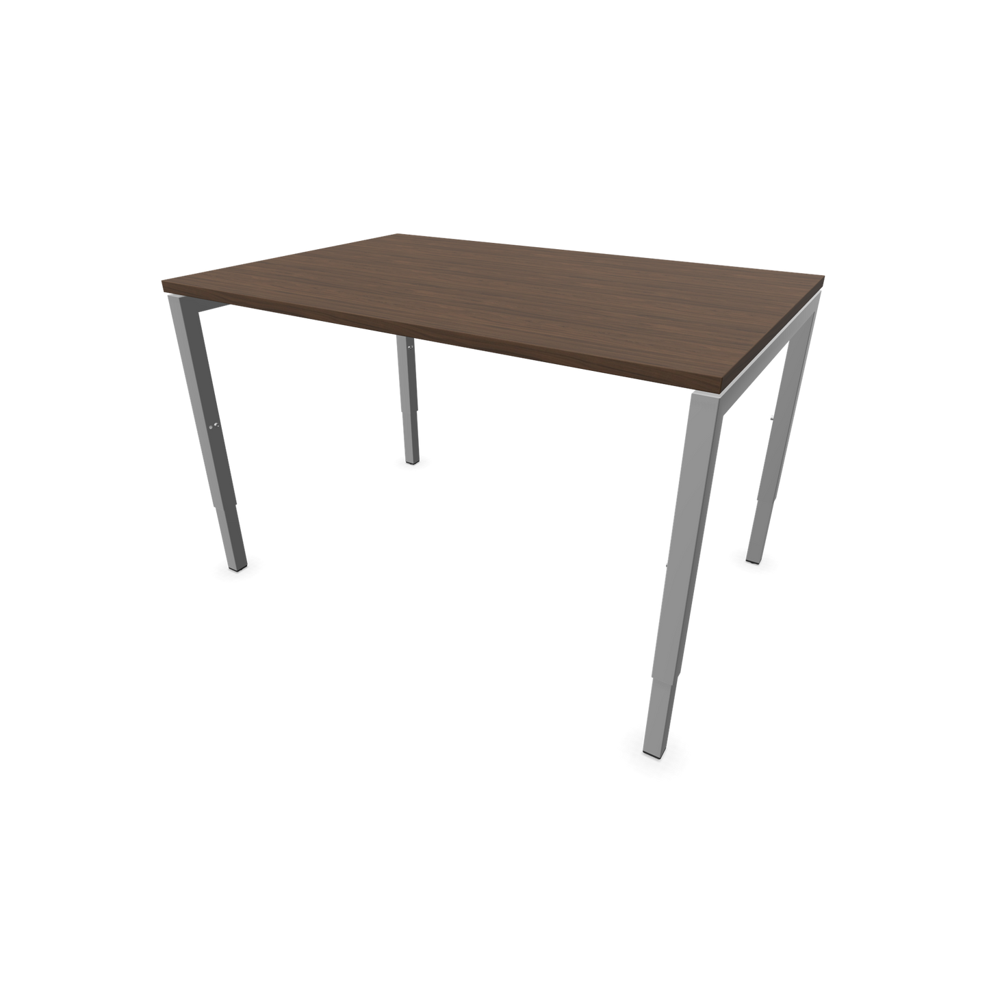 Narbutas Nova H Schreibtisch Gestell silbergrau - Tischplatte Walnussdekor Dunkel - 1200x800mm - 6024314