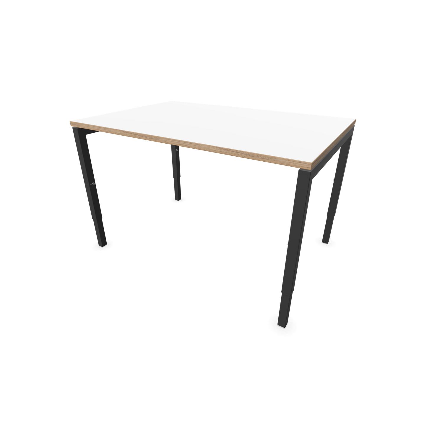 Narbutas Nova H Schreibtisch Gestell Dunkelgrau - Tischplatte Weiss mit Holzkante - 1200x800mm - 6024326
