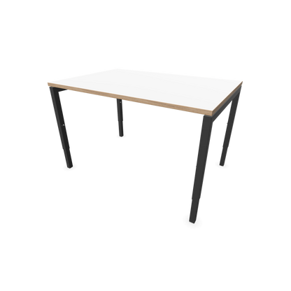 Narbutas Nova H Schreibtisch Gestell Dunkelgrau - Tischplatte Weiss mit Holzkante - 1200x800mm - 6024326