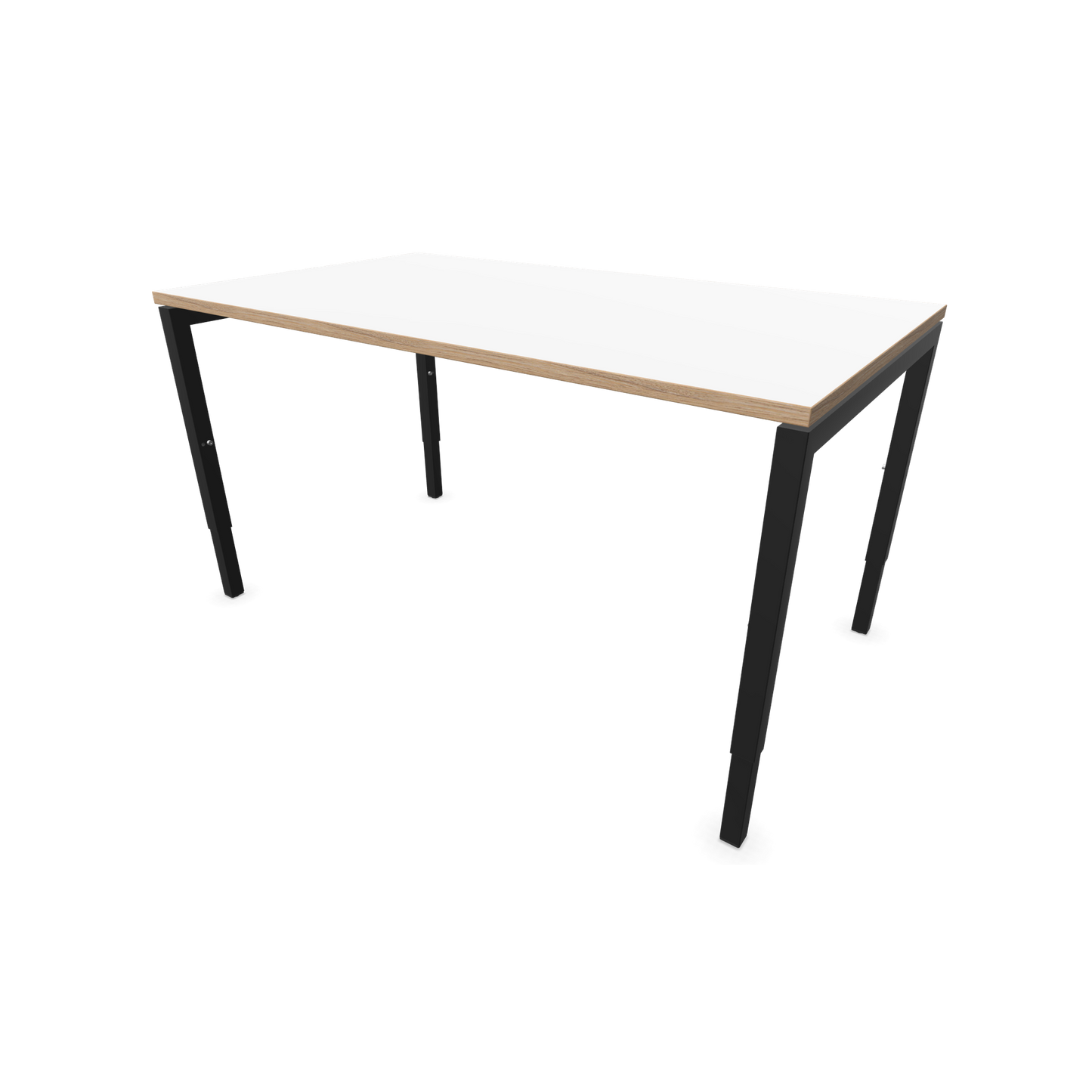 Narbutas Nova H Schreibtisch Gestell schwarz - Tischplatte Weiss mit Holzkante - 1400x800mm - 6024335