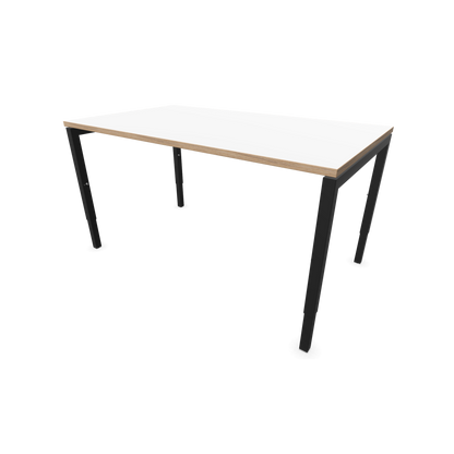 Narbutas Nova H Schreibtisch Gestell schwarz - Tischplatte Weiss mit Holzkante - 1400x800mm - 6024335