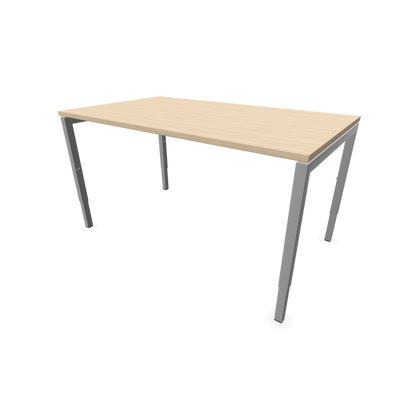 Narbutas Nova H Schreibtisch Gestell silbergrau - Tischplatte Eschendekor sandbeige - 1400x800mm - 6024349