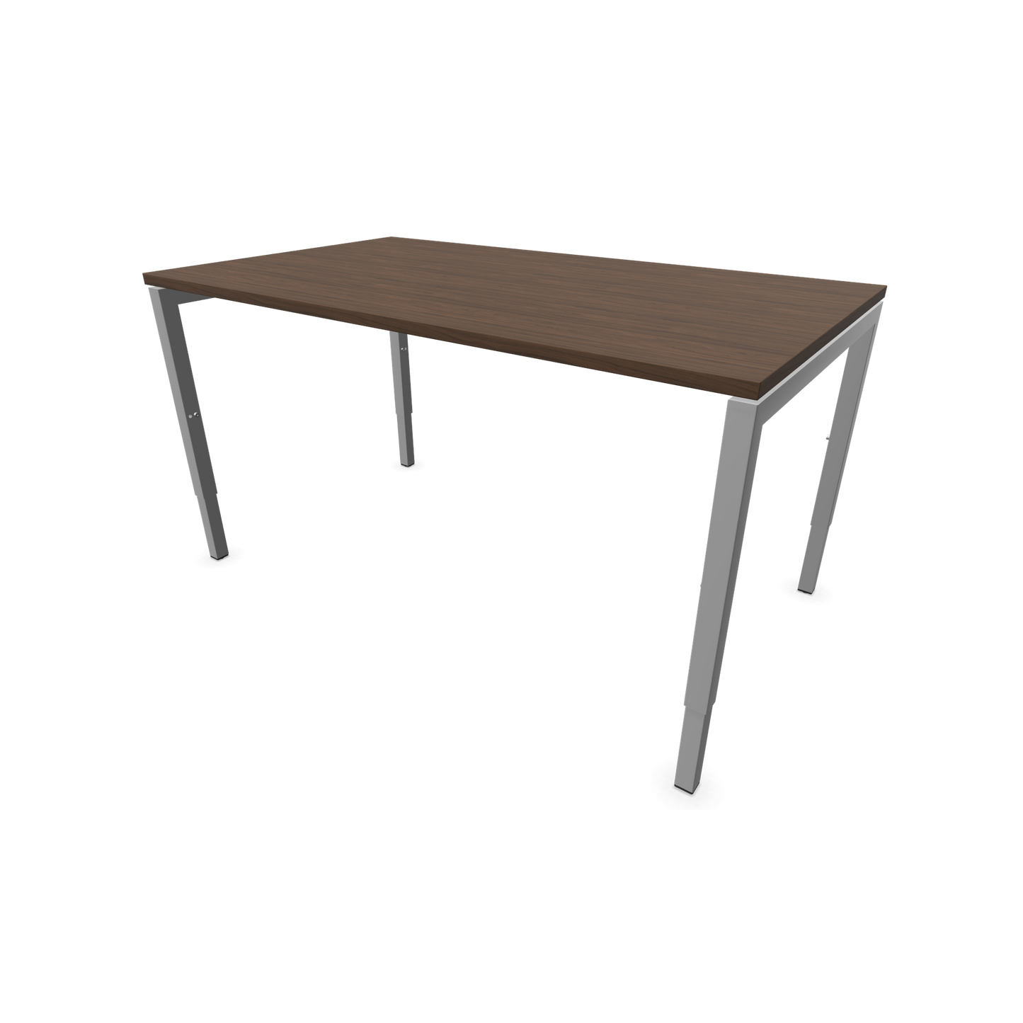 Narbutas Nova H Schreibtisch Gestell silbergrau - Tischplatte Walnussdekor Dunkel - 1400x800mm - 6024350