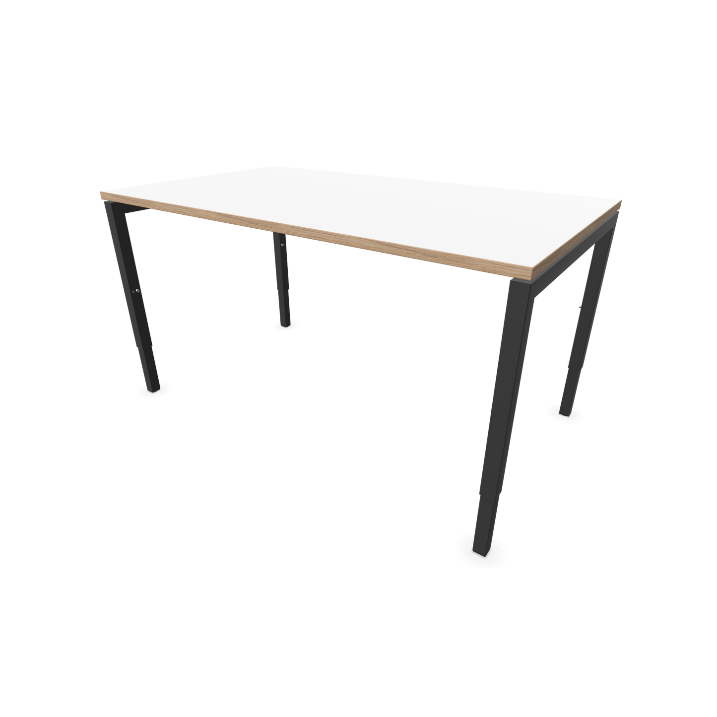 Narbutas Nova H Schreibtisch Gestell Dunkelgrau - Tischplatte Weiss mit Holzkante - 1400x800mm - 6024362