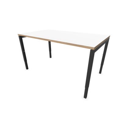Narbutas Nova H Schreibtisch Gestell Dunkelgrau - Tischplatte Weiss mit Holzkante - 1400x800mm - 6024362