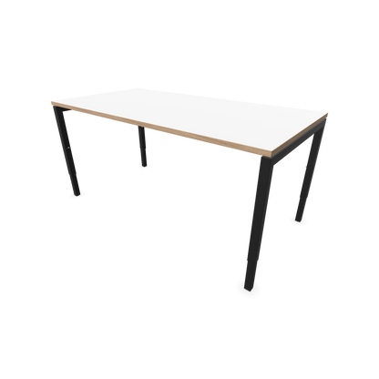 Narbutas Nova H Schreibtisch Gestell schwarz - Tischplatte Weiss mit Holzkante - 1600x800mm - 6024371