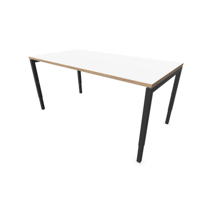 Narbutas Nova H Schreibtisch Gestell Dunkelgrau - Tischplatte Weiss mit Holzkante - 1600x800mm - 6024398