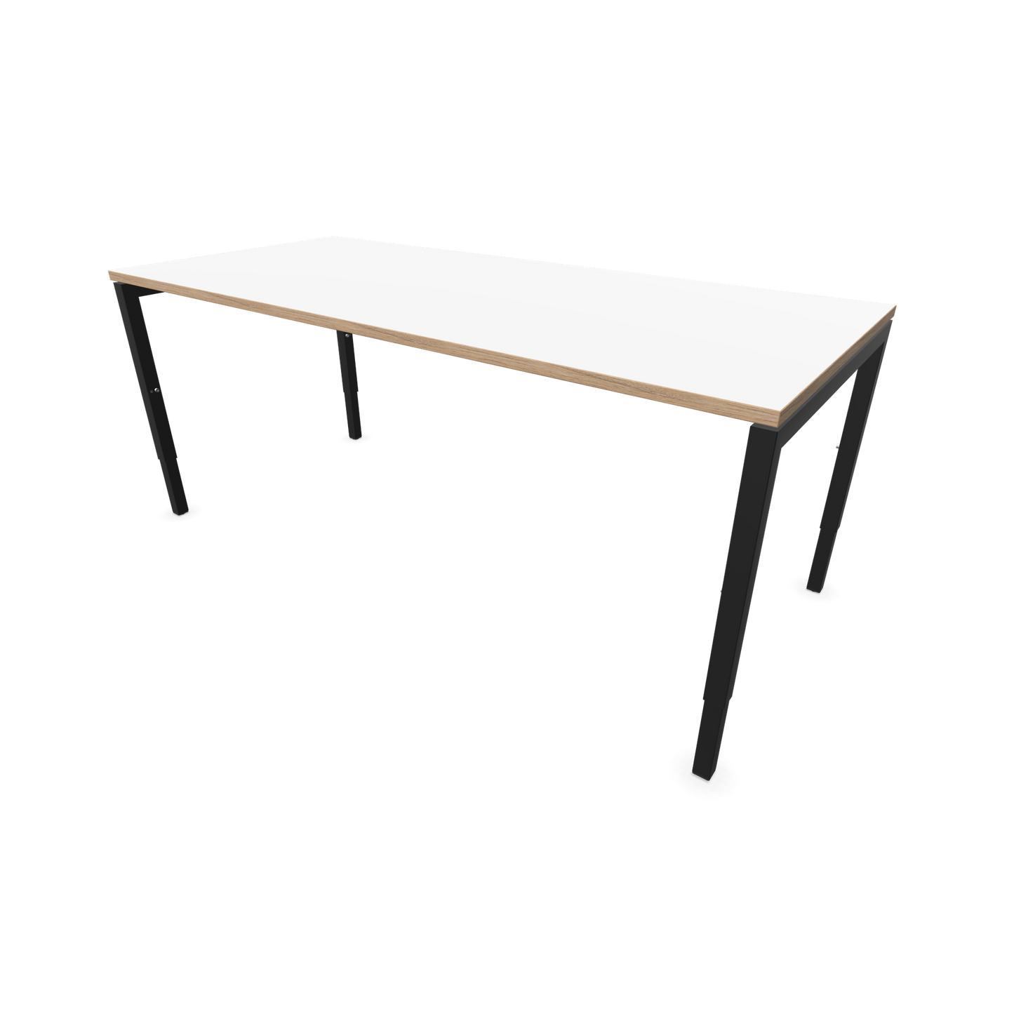 Narbutas Nova H Schreibtisch Gestell schwarz - Tischplatte Weiss mit Holzkante - 1800x800mm - 6024407