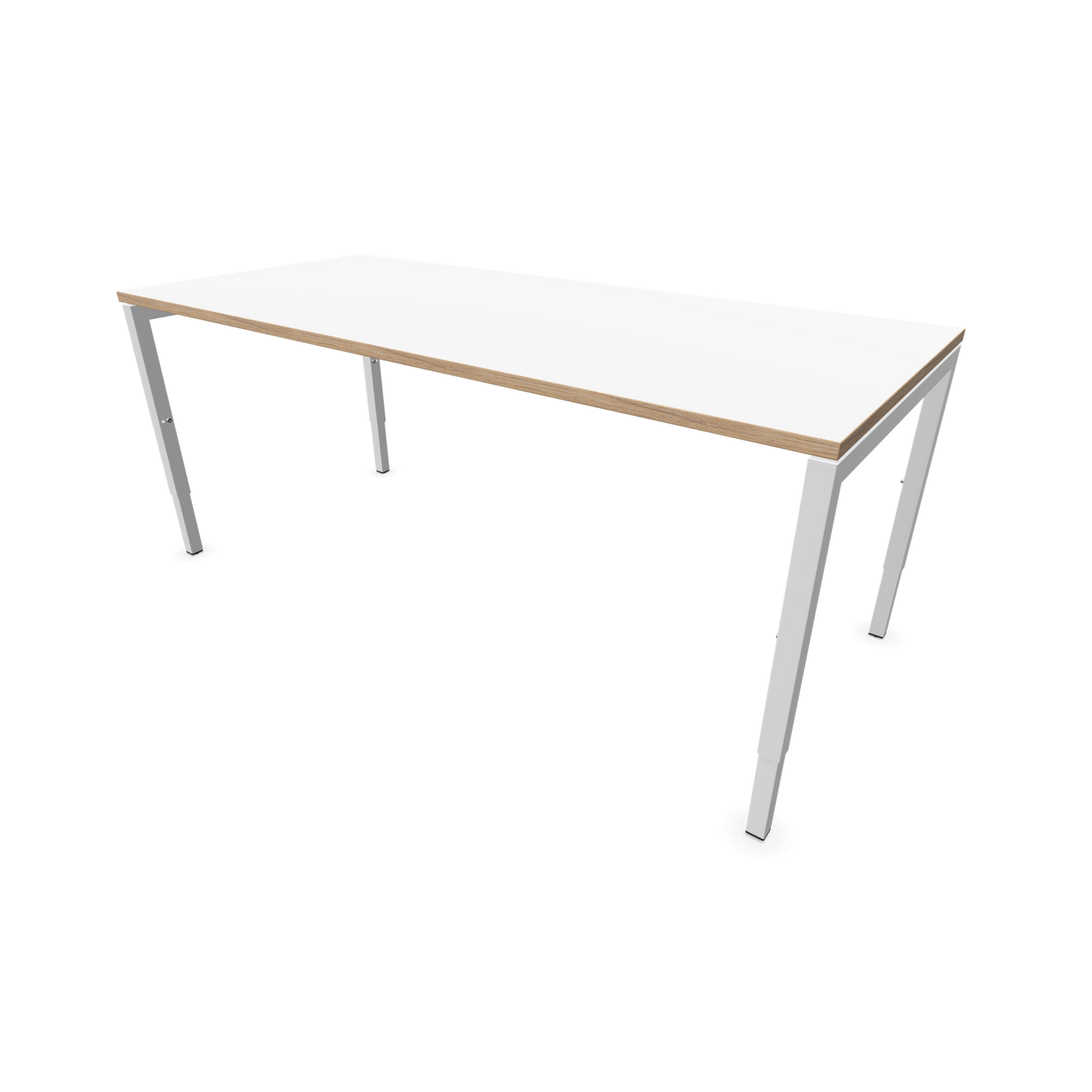 Narbutas Nova H Schreibtisch Gestell weiss - Tischplatte Weiss mit Holzkante - 1800x800mm - 6024416