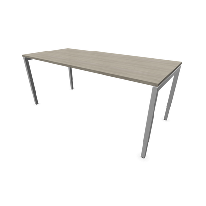 Narbutas Nova H Schreibtisch Gestell silbergrau - Tischplatte Holzdekor grau mit Struktur - 1800x800mm - 6024423