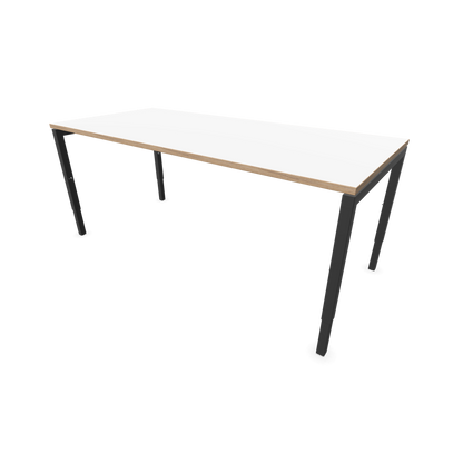Narbutas Nova H Schreibtisch Gestell Dunkelgrau - Tischplatte Weiss mit Holzkante - 1800x800mm - 6024434