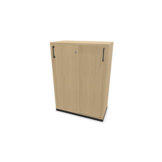 Narbutas Choice Schiebetürschrank 3-OH - 800mm - Eichendekor gebleicht mit Griffen Schwarz