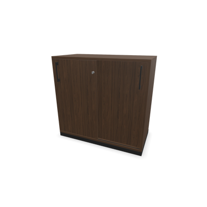 Narbutas Choice Schiebetürschrank 2-OH - 800mm - Nussbaumdekor mit Griffen Schwarz