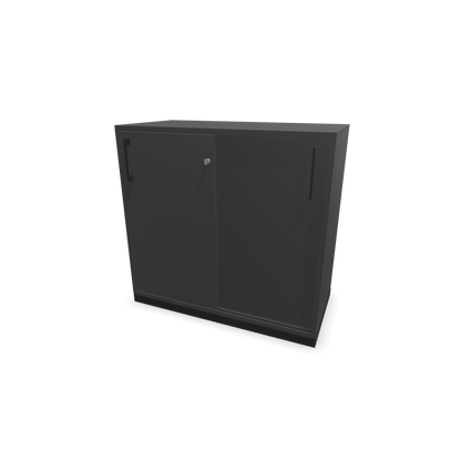 Narbutas Choice Schiebetürschrank 2-OH - 800mm - Dunkelgrau mit Griffen Schwarz