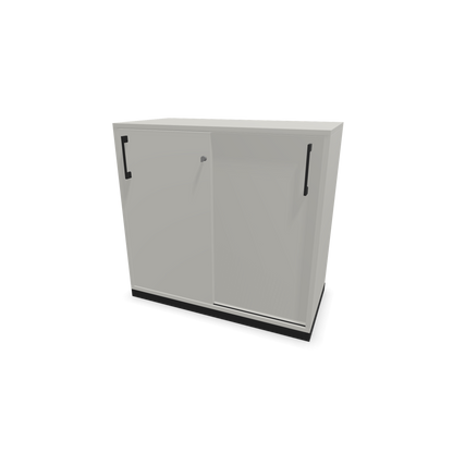 Narbutas Choice Schiebetürschrank 2-OH - 800mm - Perlgrau mit Griffen Schwarz
