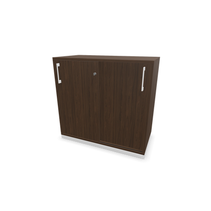Narbutas Choice Schiebetürschrank 2-OH - 800mm - Nussbaumdekor mit Griffen Weiss