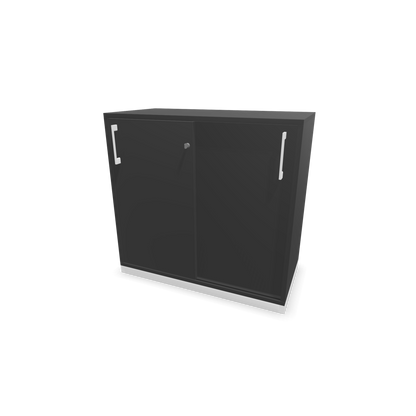 Narbutas Choice Schiebetürschrank 2-OH - 800mm - Dunkelgrau mit Griffen Weiss