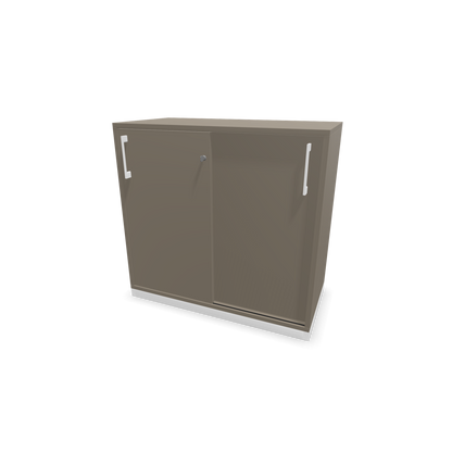 Narbutas Choice Schiebetürschrank 2-OH - 800mm - Cubanitgrau mit Griffen Weiss