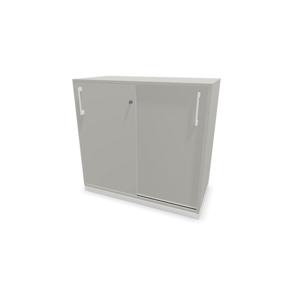 Narbutas Choice Schiebetürschrank 2-OH - 800mm - Perlgrau mit Griffen Weiss