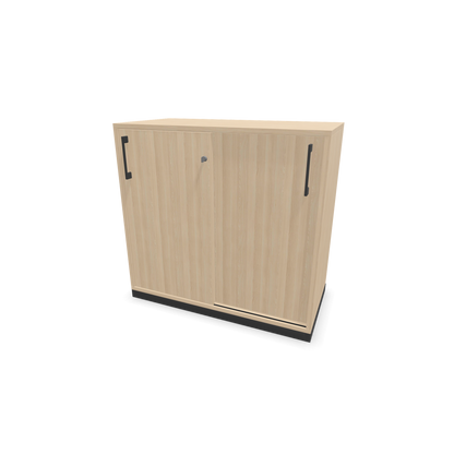 Narbutas Choice Schiebetürschrank 2-OH - 800mm - Eschendekor sandbeige mit Griffen Dunkelgrau