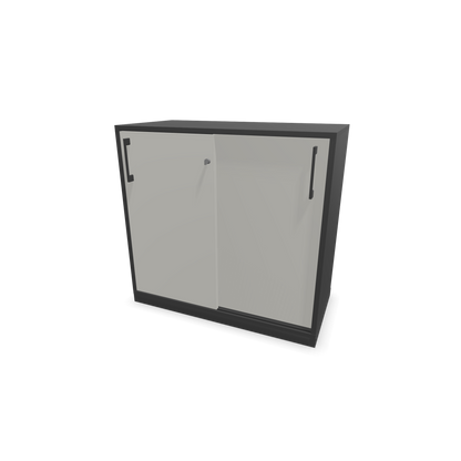 Narbutas Choice Schiebetürschrank 2-OH - 800mm - Dunkelgrau und perlgrauer Front mit Griffen Dunkelgrau