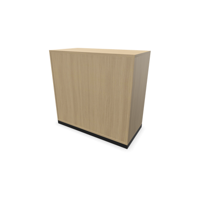 Narbutas Choice Regal 2-OH mit Trennwand 800mm breit aus Eichendekor mit Sockel Schwarz Ansciht von hinten - 6026084