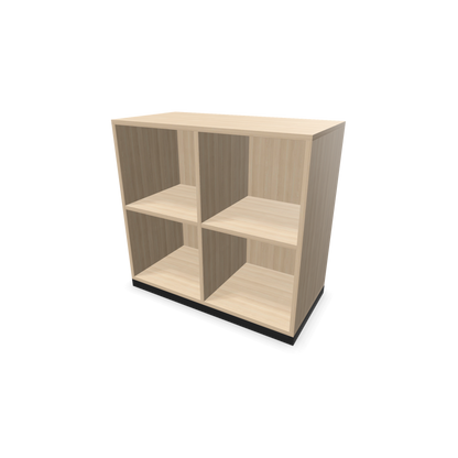 Narbutas Choice Regal 2-OH mit Trennwand 800mm breit aus Eschendekor sandbeige mit Sockel Schwarz - 6026086