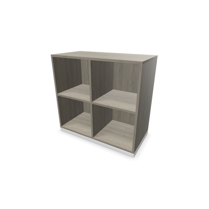 Narbutas Choice Regal 2-OH mit Trennwand 800mm breit aus Holzdekor grau mit Sockel Weiss - 6026097