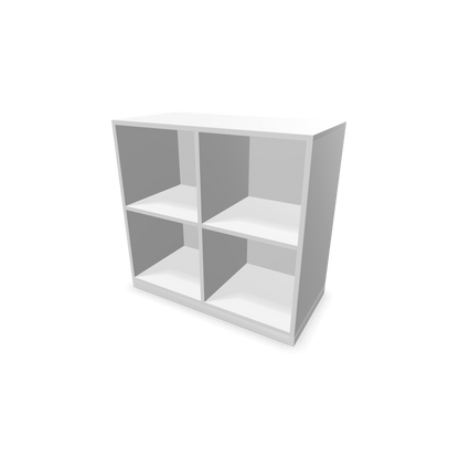 Narbutas Choice Regal 2-OH mit Trennwand 800mm breit aus Weiss mit Sockel Weiss - 6026098