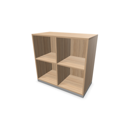 Narbutas Choice Regal 2-OH mit Trennwand 800mm breit aus Bernsteineichendekor mit Sockel Silbergrau - 6026103