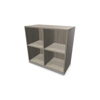 Narbutas Choice Regal 2-OH mit Trennwand 800mm breit aus Holzdekor grau mit Sockel Silbergrau - 6026106
