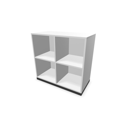 Narbutas Choice Regal 2-OH mit Trennwand 800mm breit aus Weiss mit Sockel Dunkelgrau - 6026116