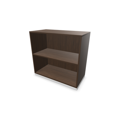 Narbutas Choice Regal 2-OH ohne Trennwand 800mm breit aus Nussbaumdekor dunkel mit Sockel Weiss - 6026132