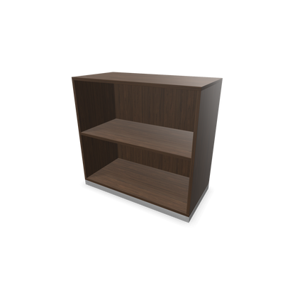 Narbutas Choice Regal 2-OH ohne Trennwand 800mm breit aus Nussbaumdekor dunkel mit Sockel Silbergrau - 6026141