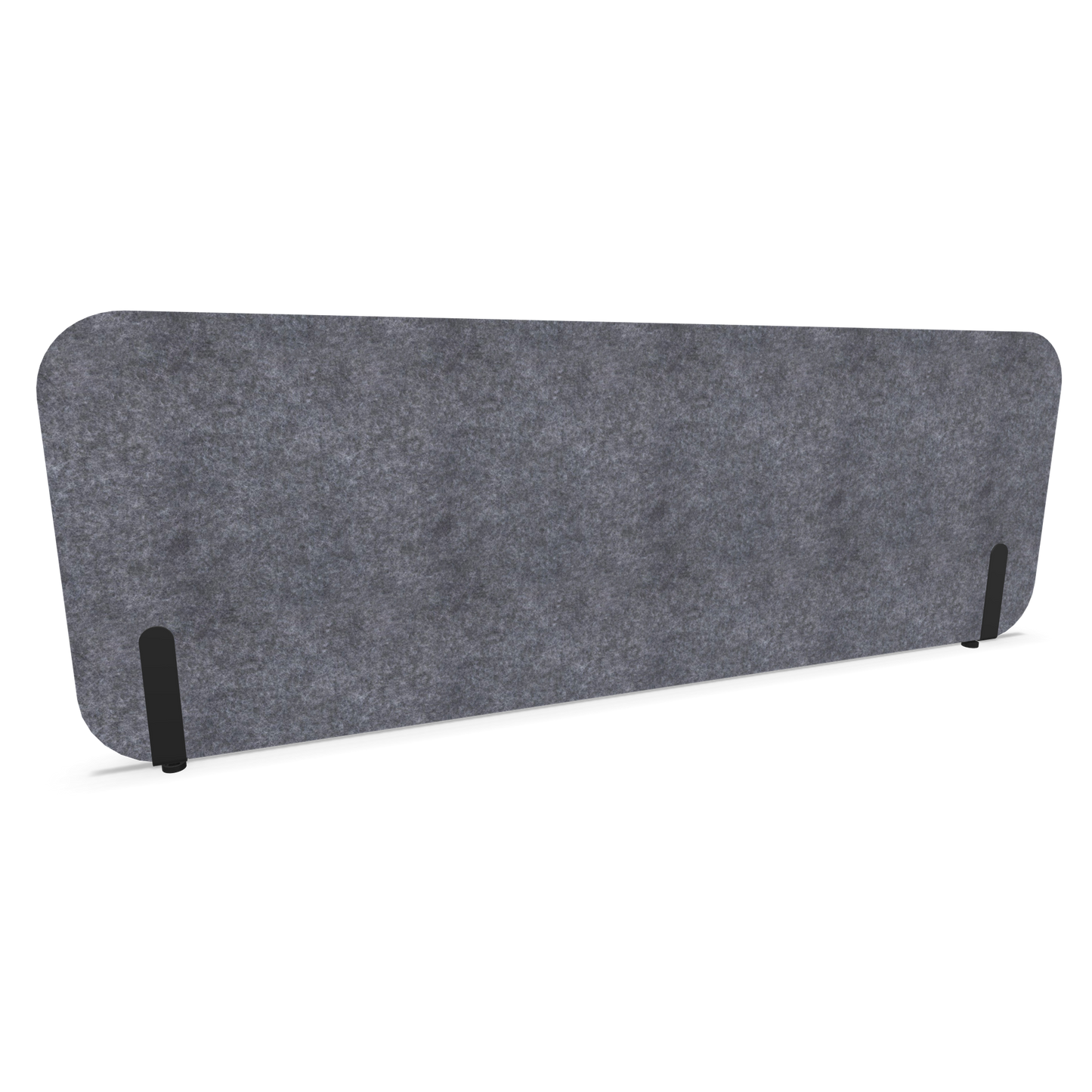 Narbutas Pet Round Tischtrennwand Grau - 1580x565 mit Halterung Schwarz Frontansicht - 6026156